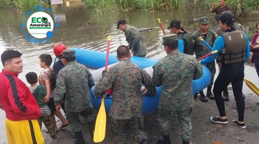 Militares brindaron apoyo en inundaciones en Puyo
