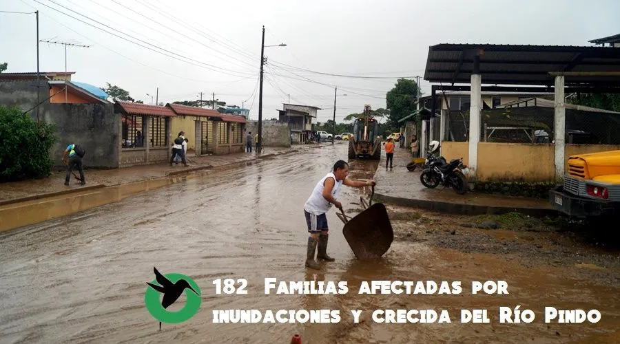 182 Familias afectadas por inundaciones y crecida del Río Pindo