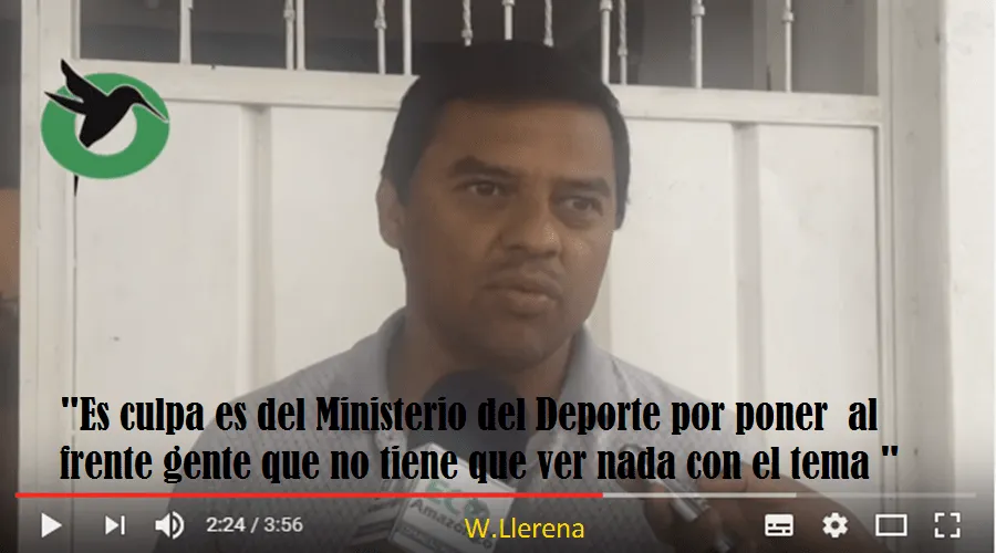 Waltter Llerene denuncia responsabilidad del Ministerio del Deporte caso FDPz