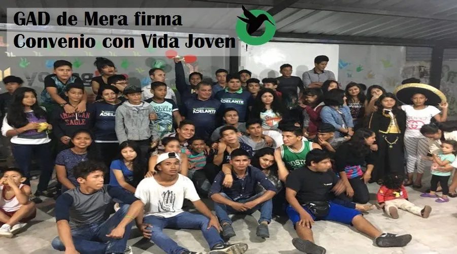 Firma de convenio entre el GAD de Mera y la Asociación Vida Joven