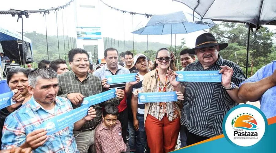 inauguración del puente colgante peatonal de 80 metros