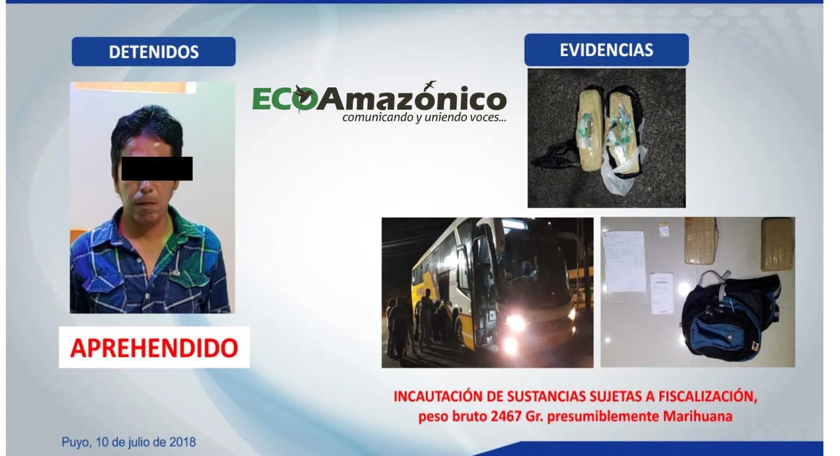 Decomisan droga en el Control Integrado de Mera