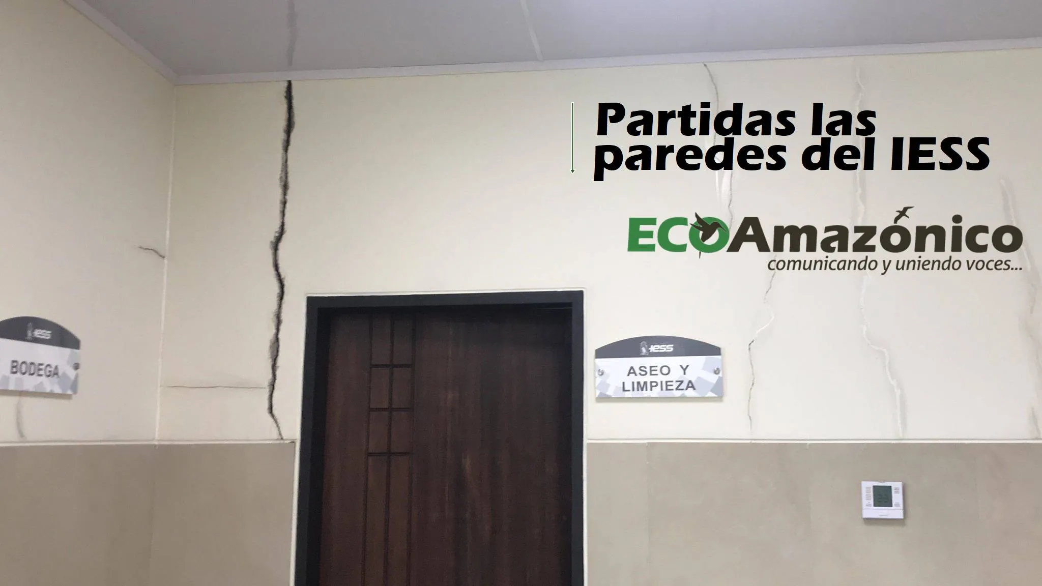 Denuncian que las paredes del IESS en Pastaza se están partiendo