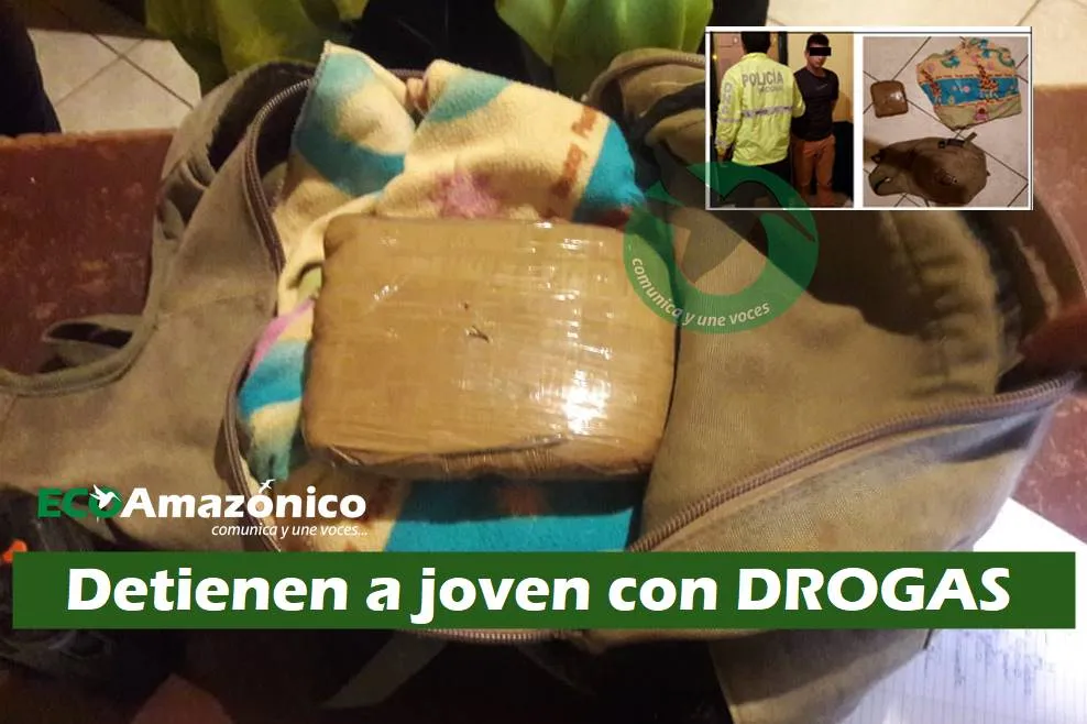 Le encuentran un ladrillo de droga a joven en Puyo