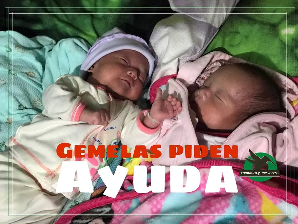 Gemelas de Sarayaku y su madre pide ayuda