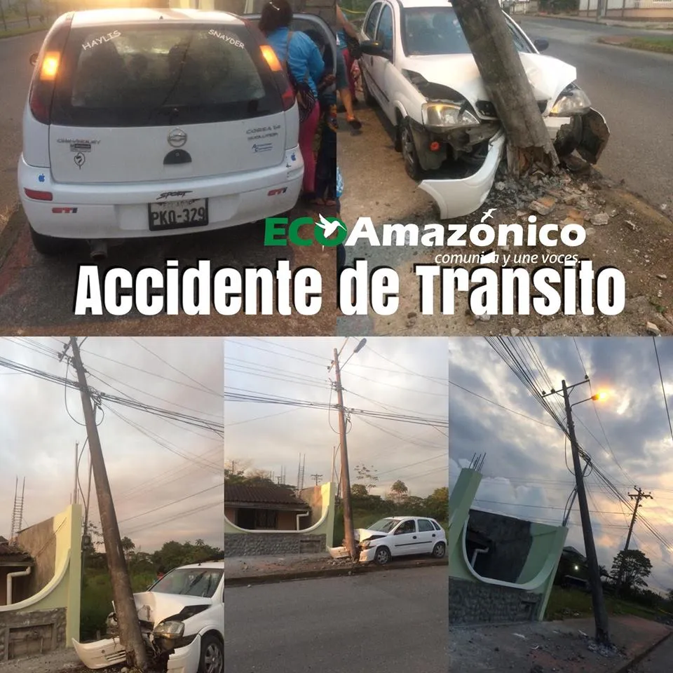 Vehículo se impacta con un poste de luz