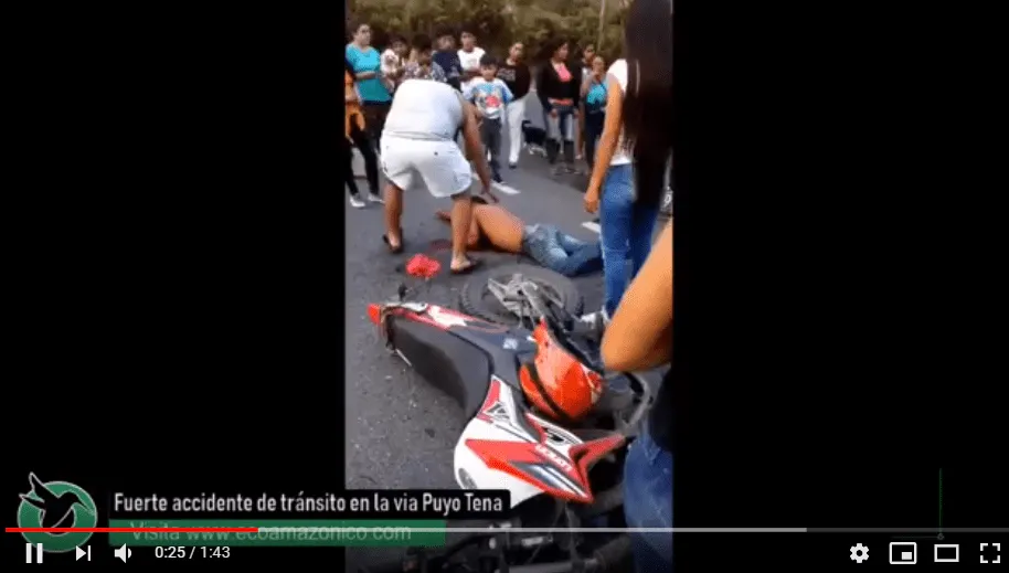 Accidente en la vía Puyo Tena