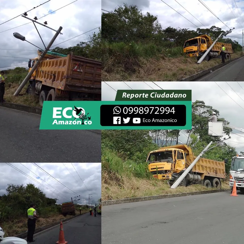 Accidente de una volqueta en Pastaza