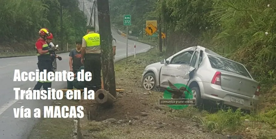 Accidente de tránsito en la vía a Macas