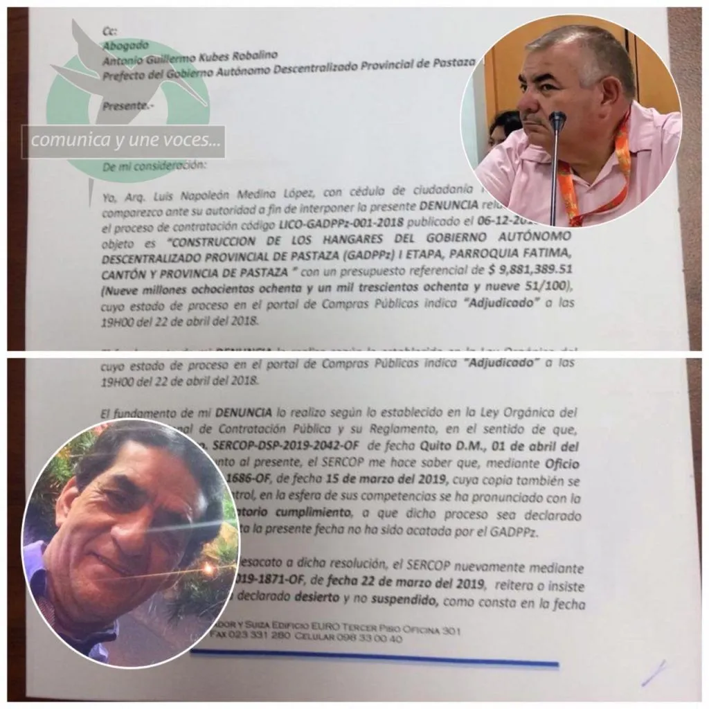 Denuncian en la Controlaría caso de los Hangares de la Prefectura de Pastaza