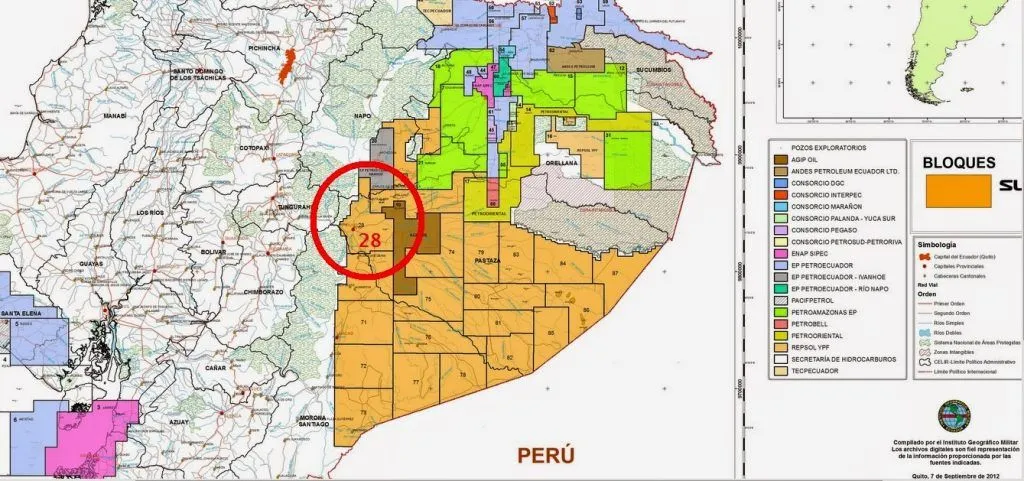 Concesión bloque #28 abre la puerta a explotación petrolera en Amazonía Sur