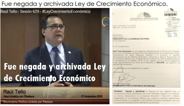Fue negada y archivada Ley de Crecimiento Económico
