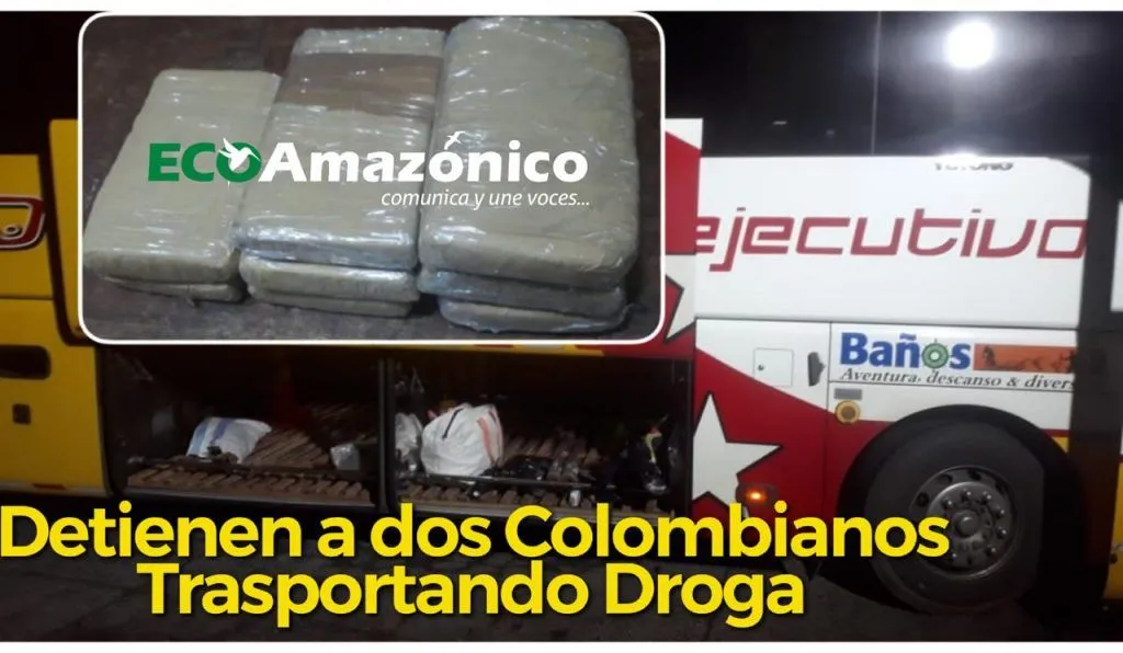 Se detiene en Mera a dos extranjeros por trasportar en un bus droga