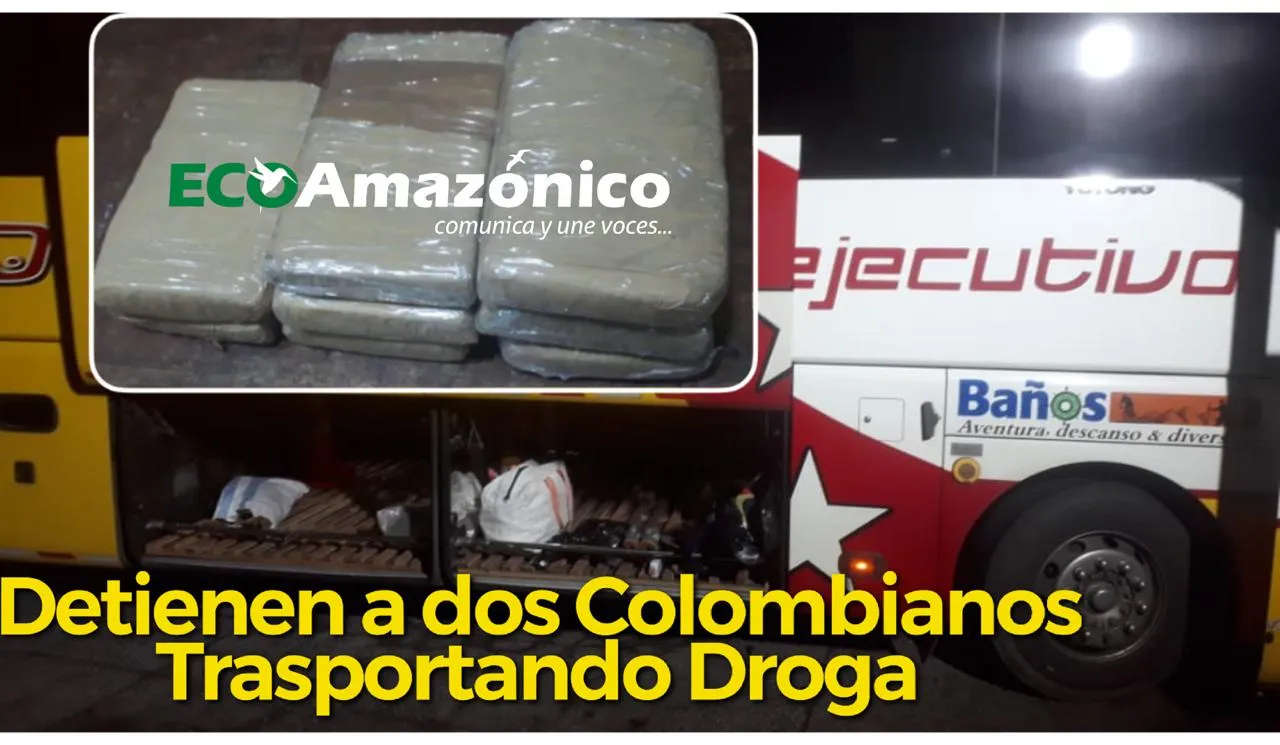 Se detiene en Mera a dos extranjeros por trasportar en un bus droga