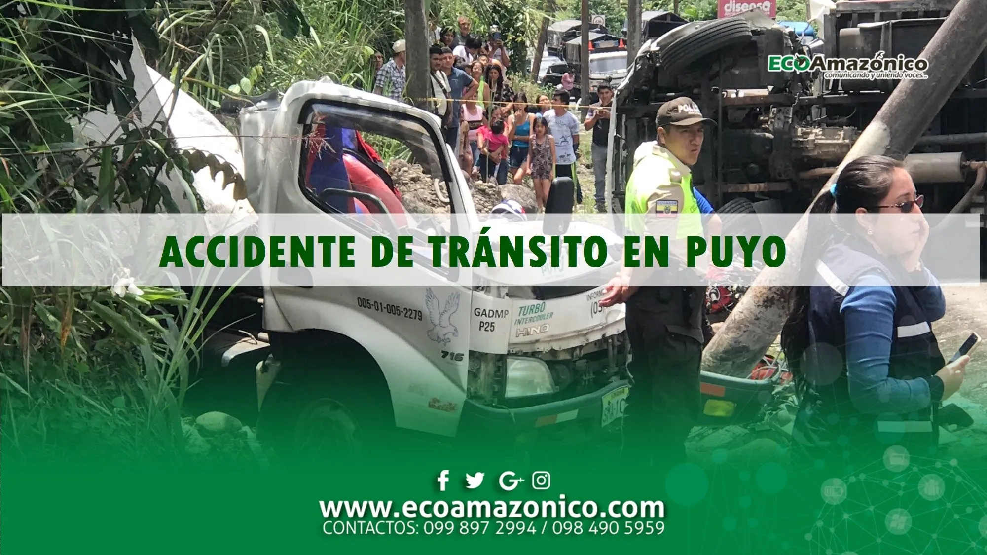 Accidente de tránsito en el sector de río Sandalias