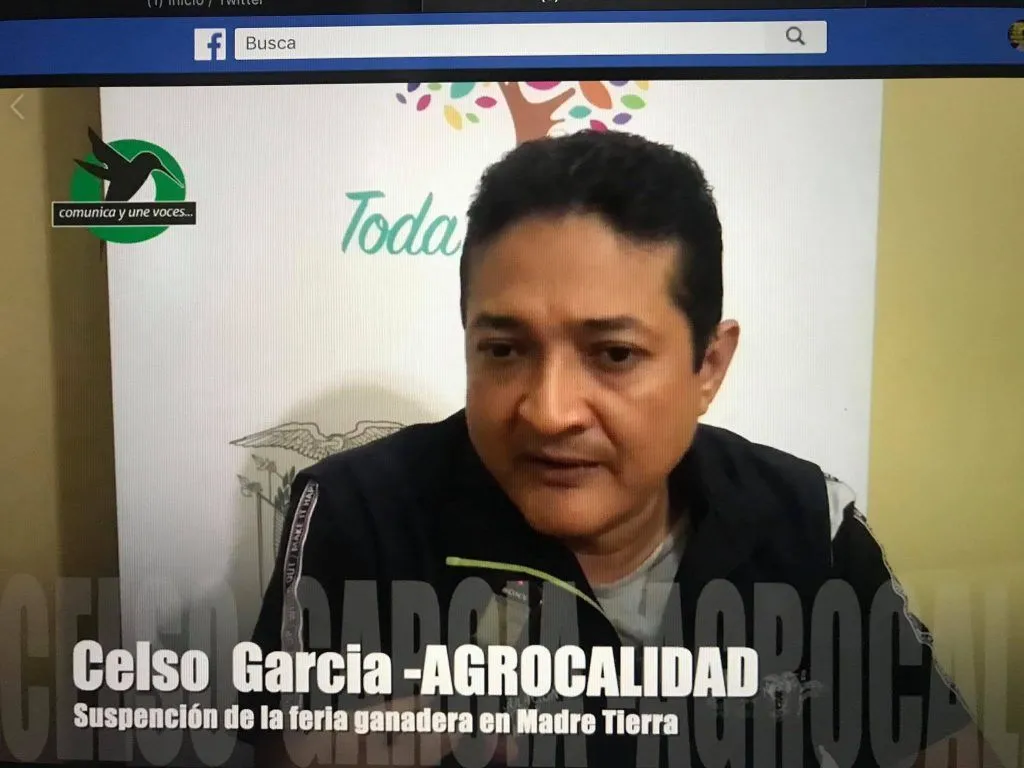 AGROCALIDAD suspende evento ganadero en Madre Tierra