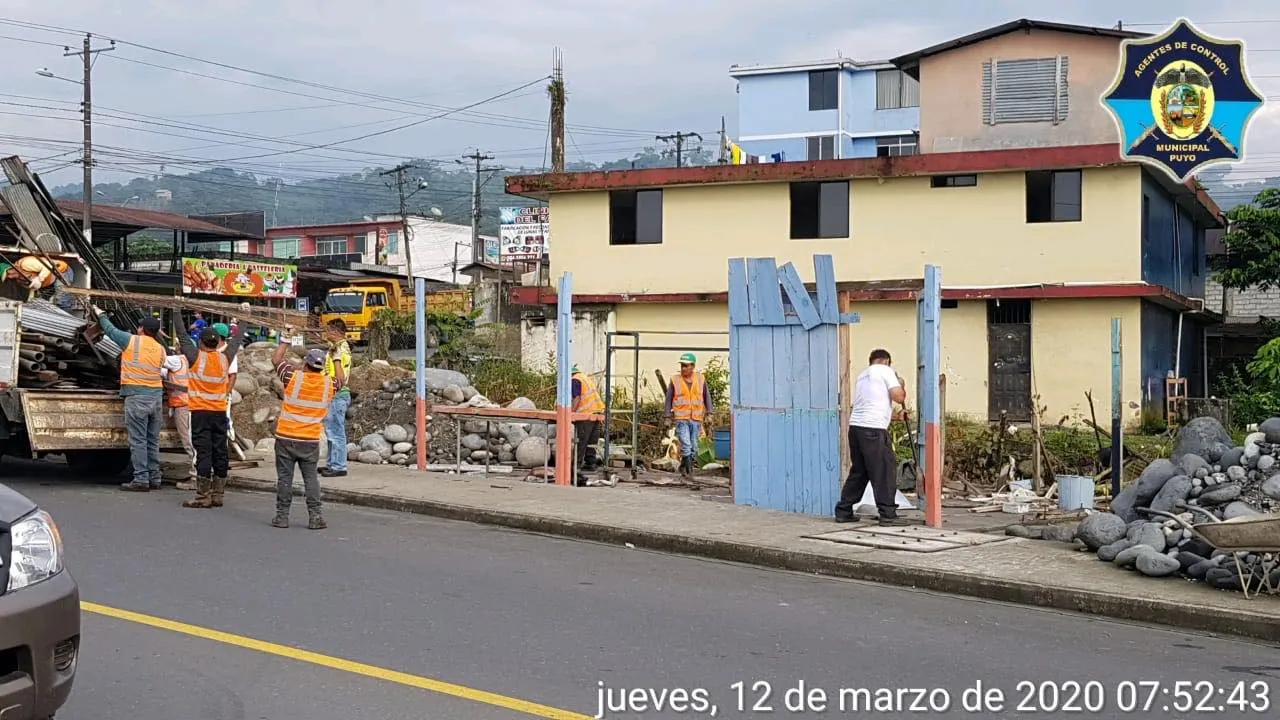 Desalojo que se realizó en el sector del puente del Río Pindo
