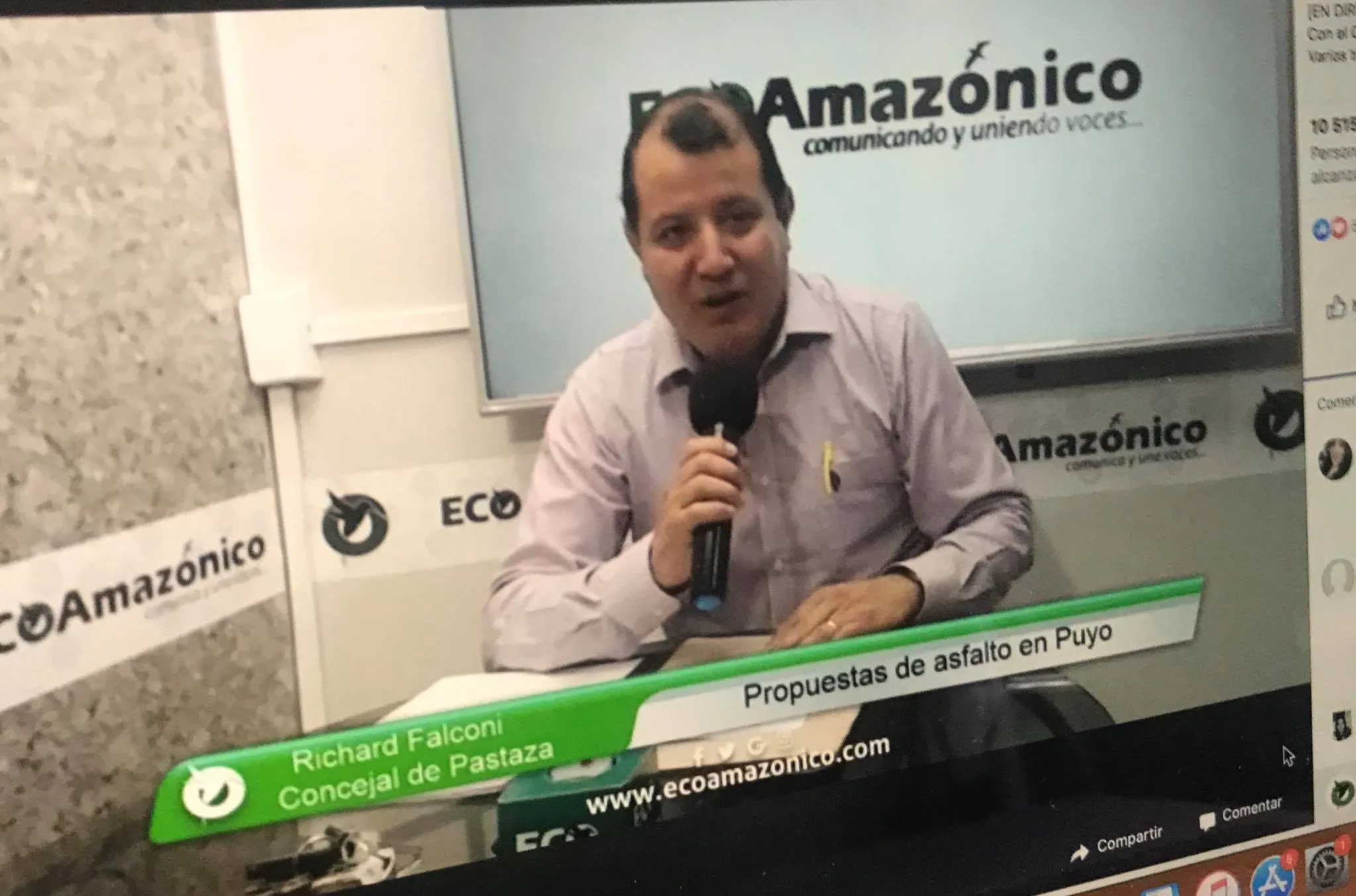 Entrevista con Richard Falconi sobre el tema de Asfaltos en Puyo