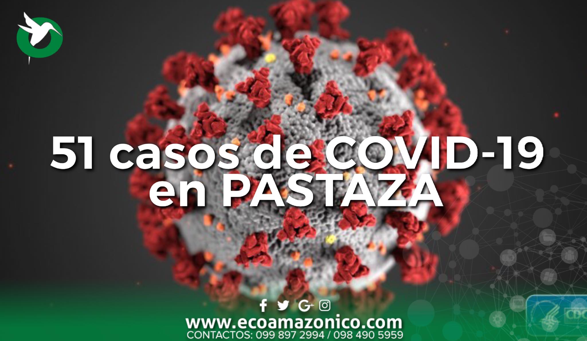 51 casos de coronavirus en Pastaza