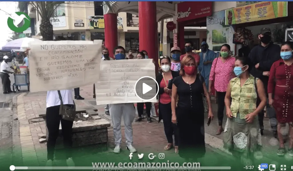 Amurisap realiza un Plantón por la descontaminación de río en Salome