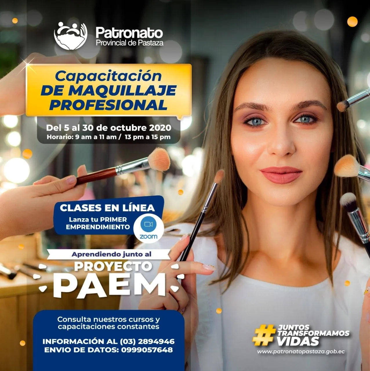 Patronato invita a curso de maquillaje en Puyo