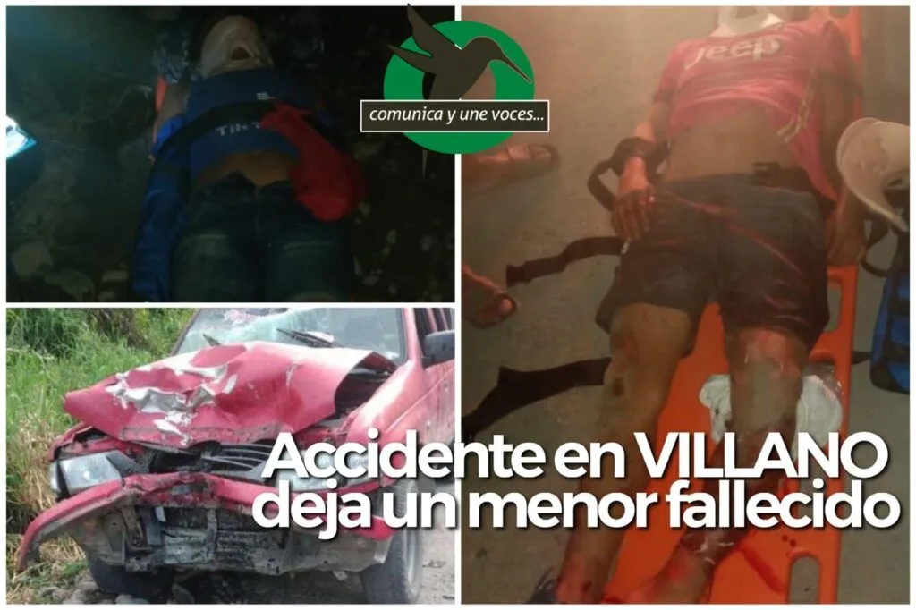 Accidente en Villano deja una menor fallecida y dos heridos