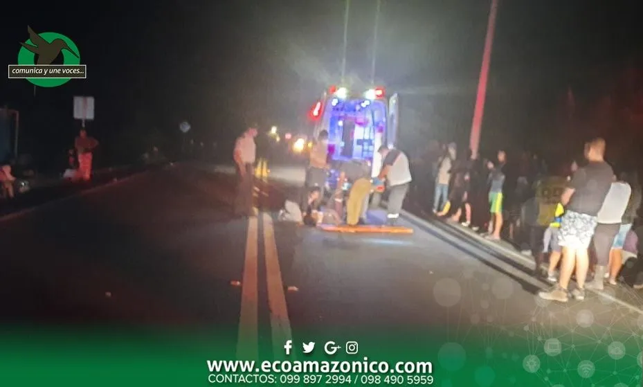 Accidente de tránsito en la vía a Macas kilometro 58