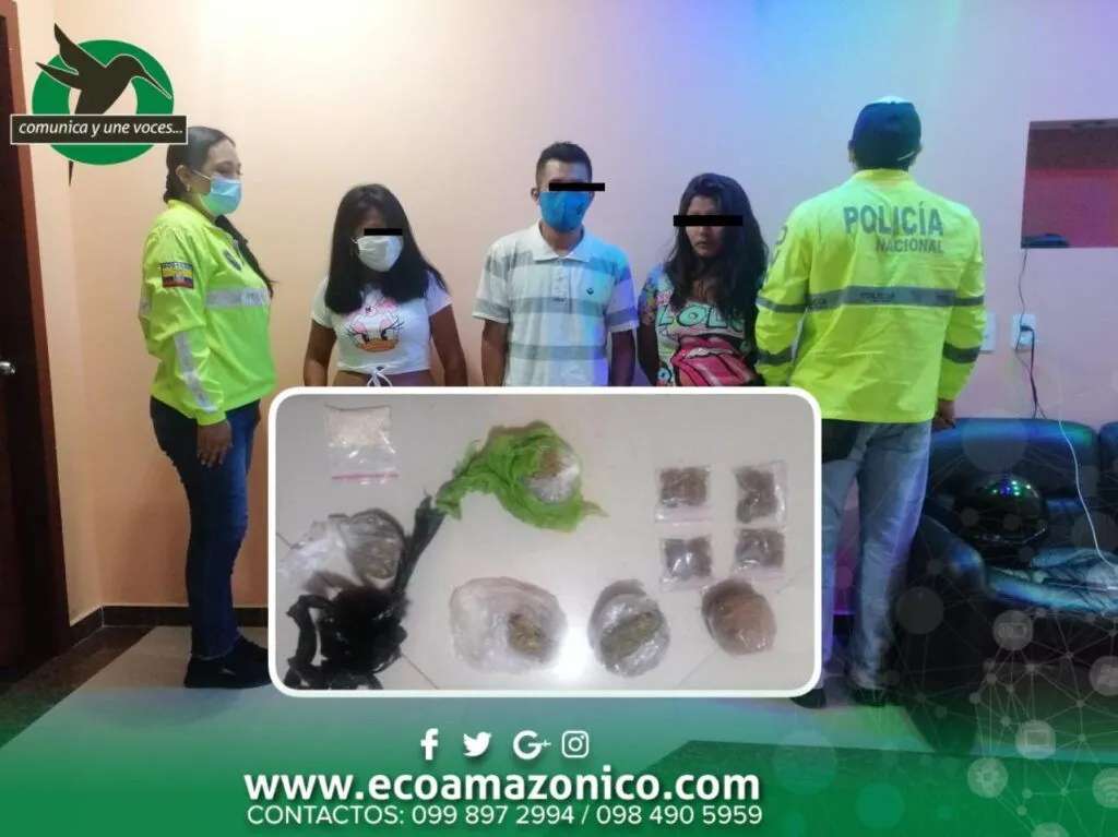 Detienen a tres microtraficantes de droga en Puyo