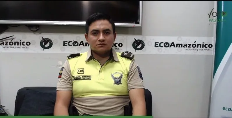 Con Cristhian Zuñiga- Jefe de Tránsito de Pastaza