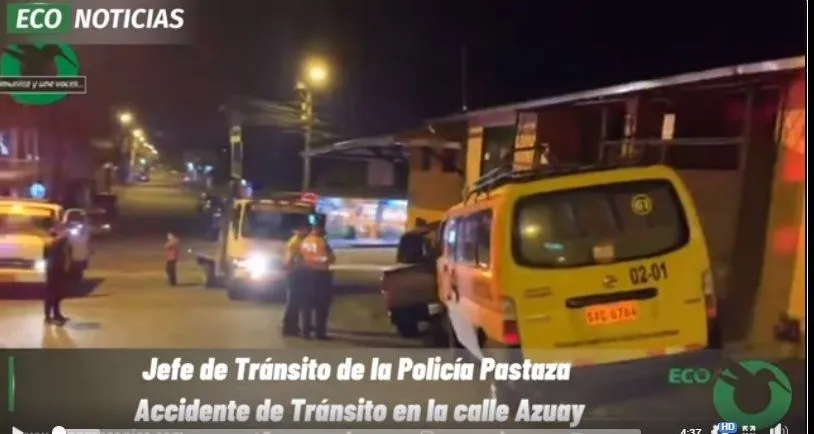 Accidente de tránsito en la calle Azuay