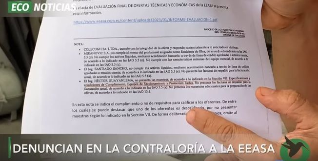 DENUNCIAN EN LA CONTRALORÍA A LA EEASA