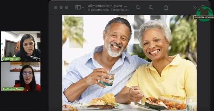 Con la Doctora Grace Alcocer, sobre temas de nutrición