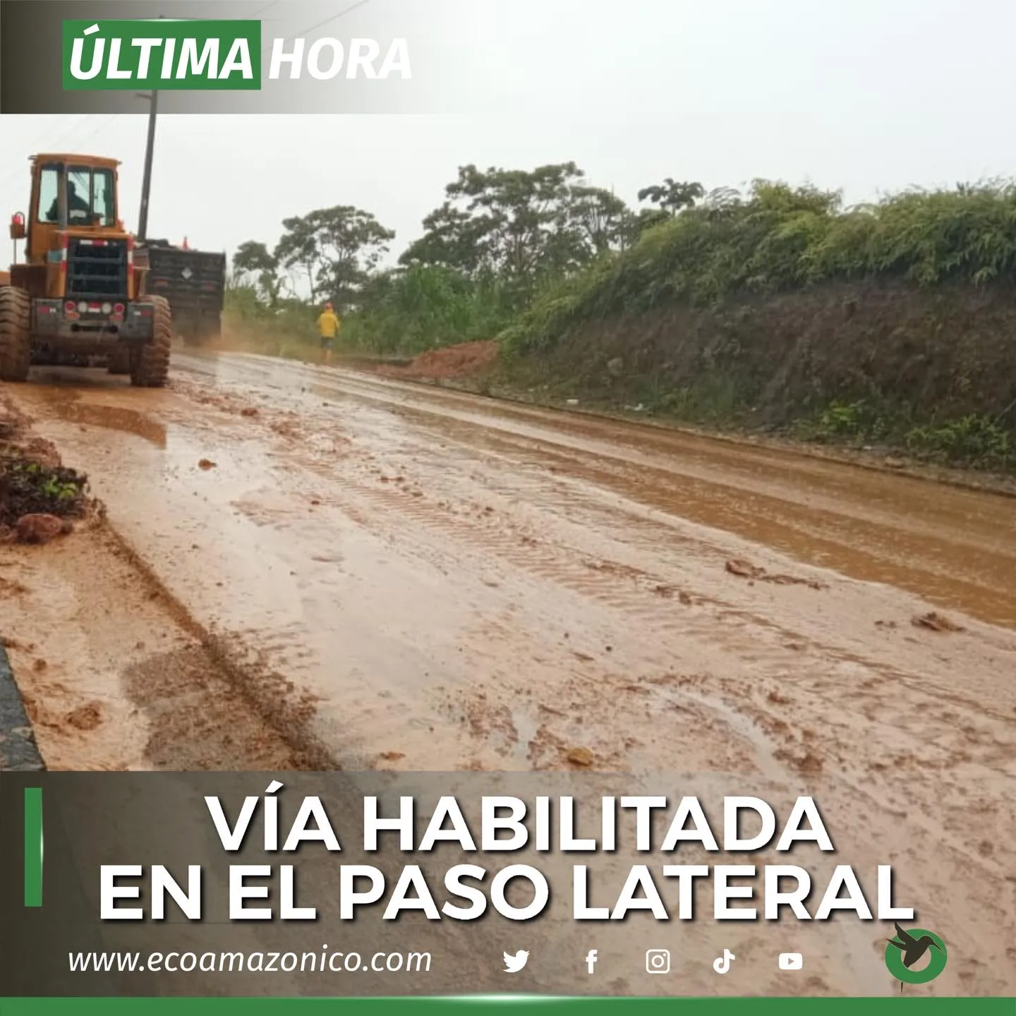 VÍA HABILITADA EN EL PASO LATERAL