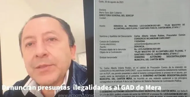Denuncian presuntas ilegalidades al GAD de Mera