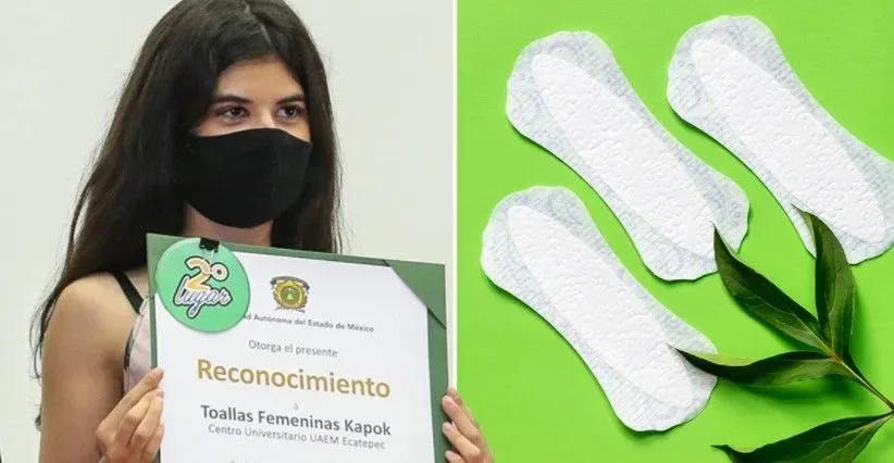Estudiante mexicana crea toalla femenina 100% biodegradable para ayudar al medio ambiente