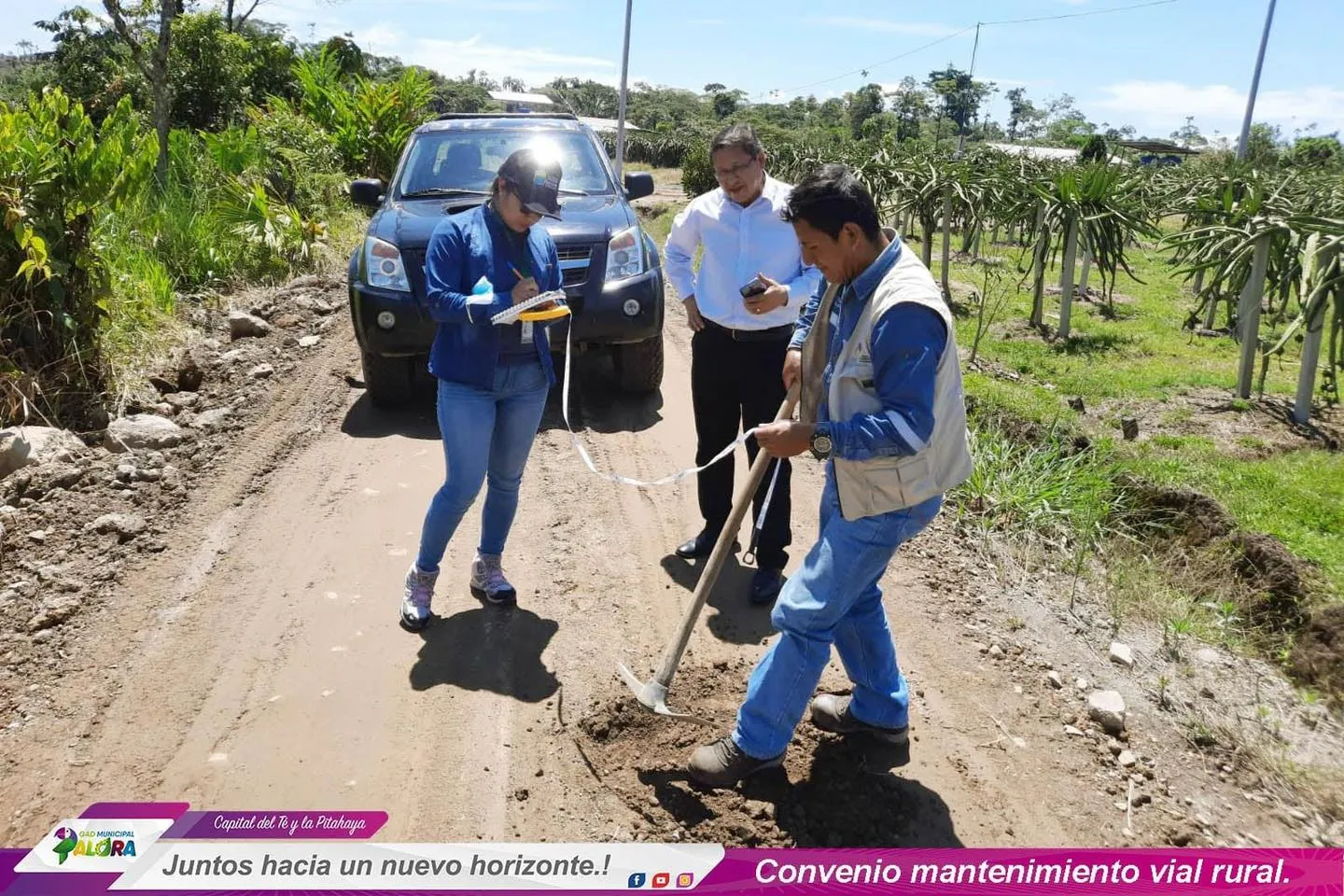 Mantenimiento vial rural en Palora