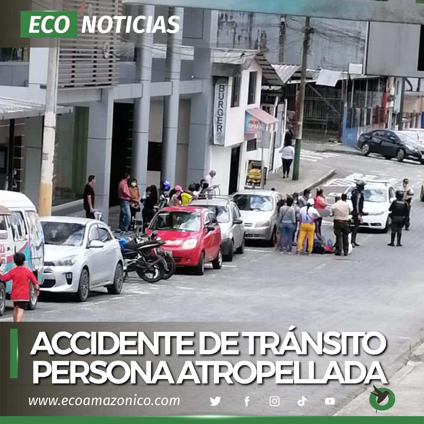Accidente de tránsito a las afueras de la Coop. de Educadores de Pastaza