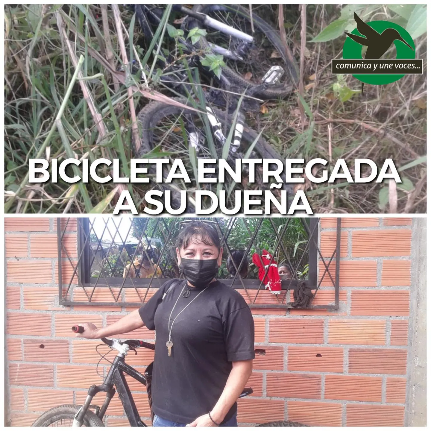Bicicleta entregada a su dueña