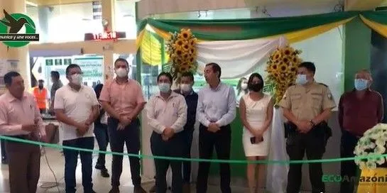Inauguración de una oficina de la cooperativa centinela del oriente en terminal terrestre de Puyo