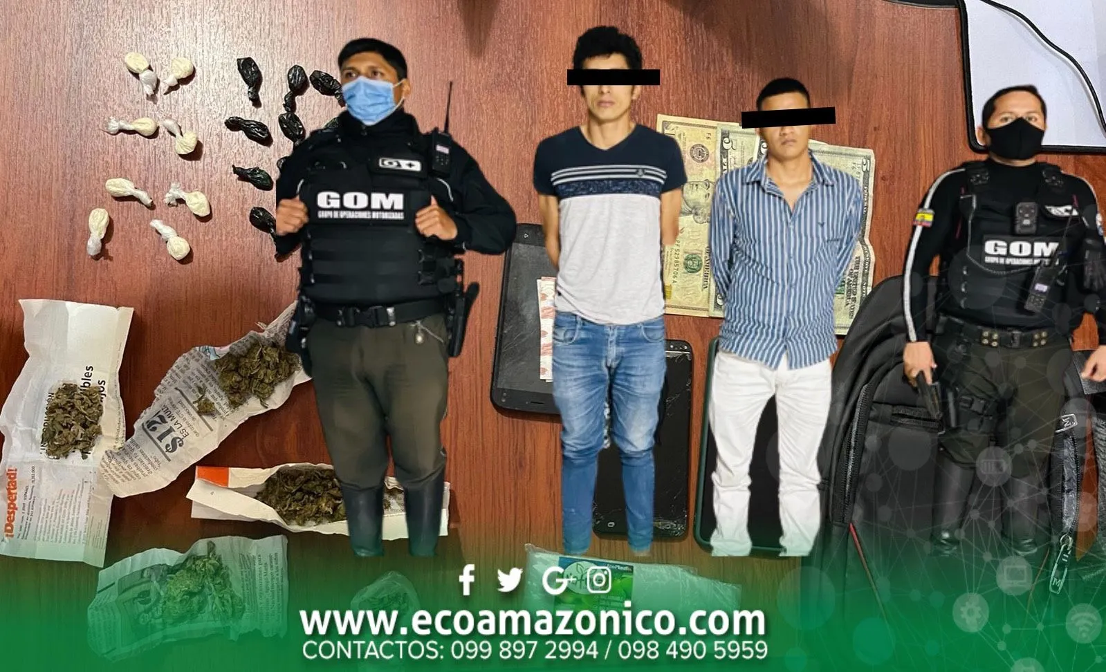 Dos jóvenes detenidos por droga en el Parque Central 12 de Mayo