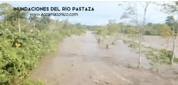 Imágenes en drone de las inundaciones del río Pastaza