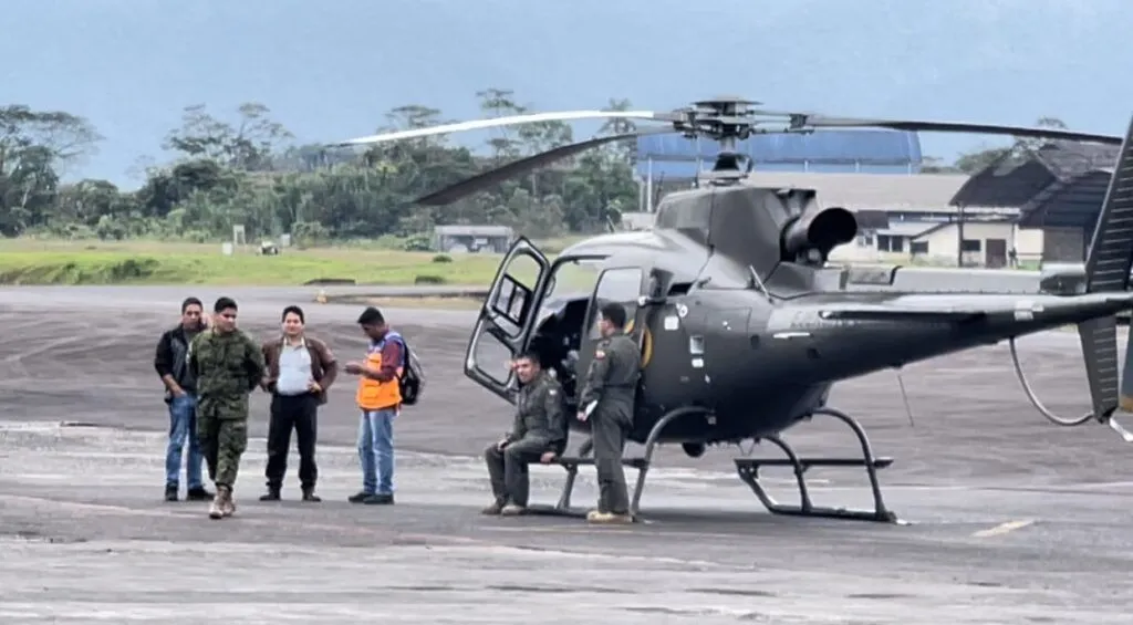 Inspección técnica aérea sobre el Río Piatúa .