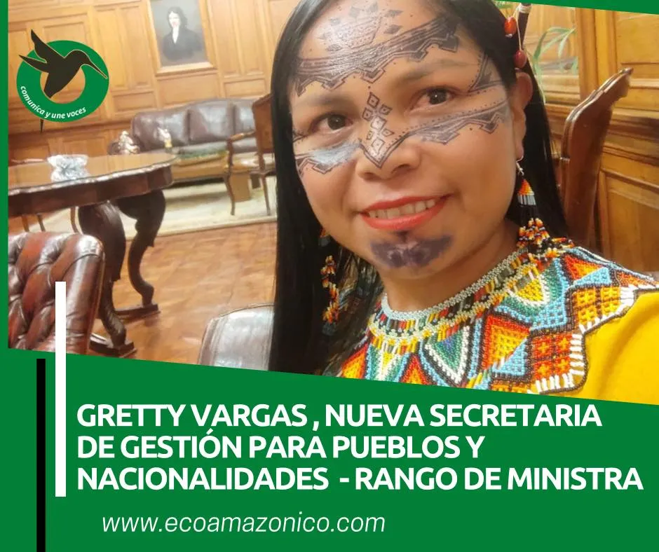 Gretty Vargas, nueva Secretaria de Gestión y Desarrollo para Pueblos y Nacionalidades