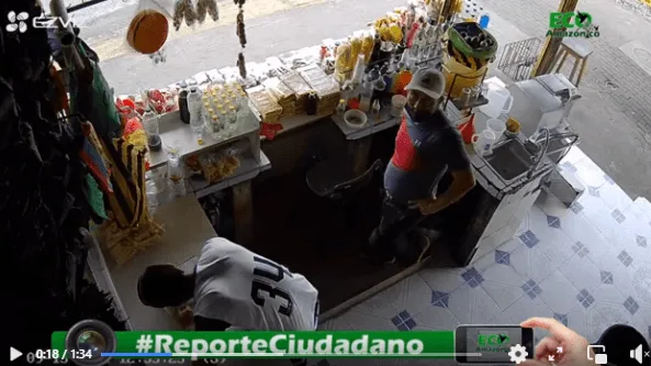 Cámaras grabaron a un delincuente que hace de las suyas en local comercial de Puyo