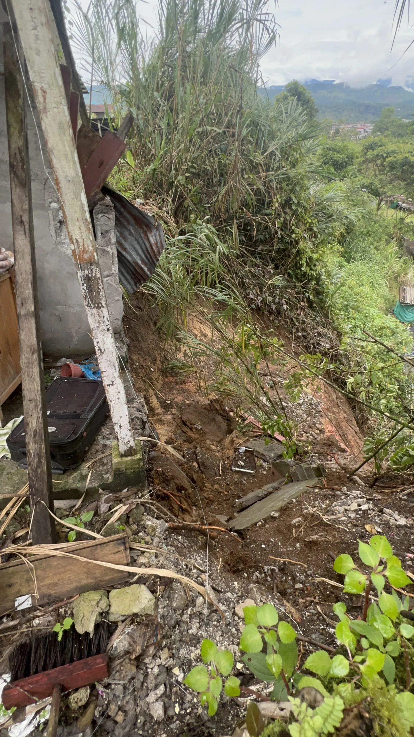 Viviendas afectadas por fuertes lluvias en Puyo
