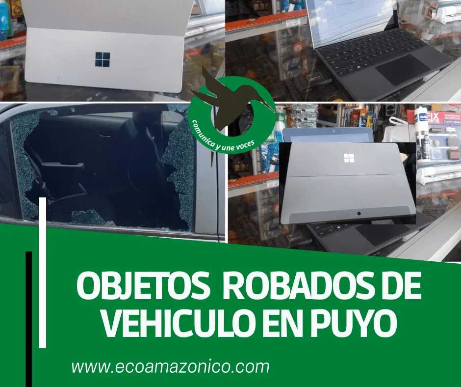 Robo de objetos del interior de un vehículo en el centro de Puyo