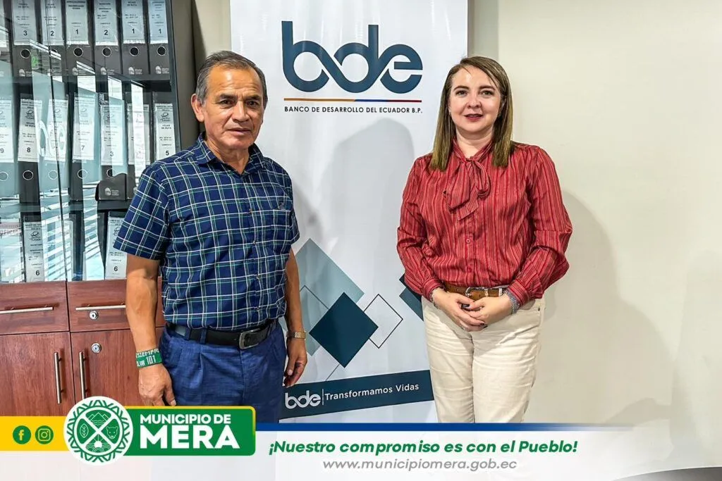 Alcalde coordina con el BDE proyectos para el cantón Mera