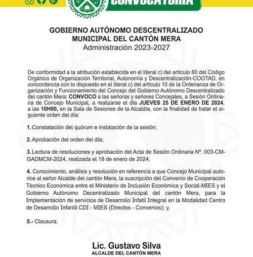 Convocatoria Municipio de Mera