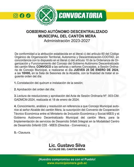Convocatoria Municipio de Mera