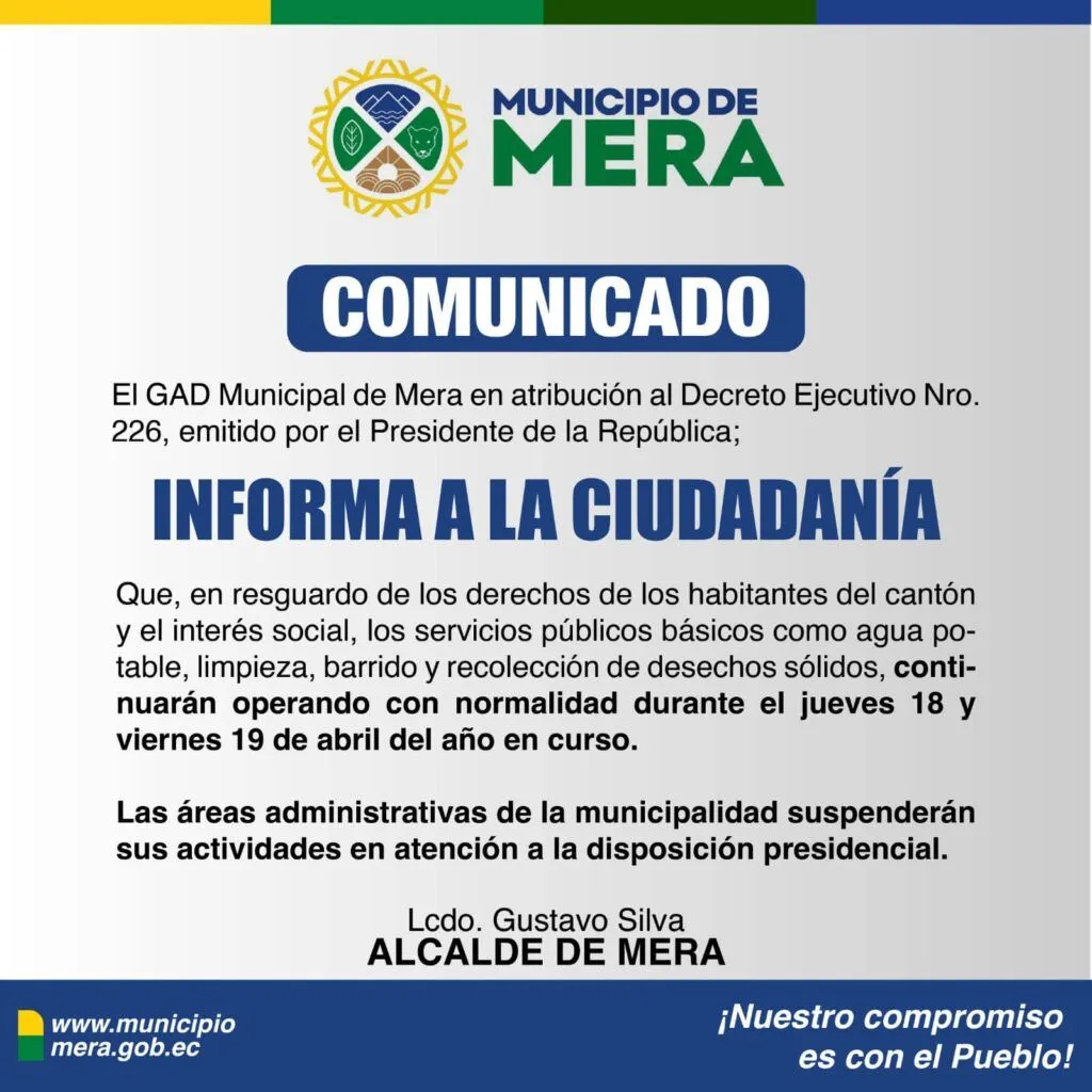 El Municipio de Mera informa a la ciudadanía